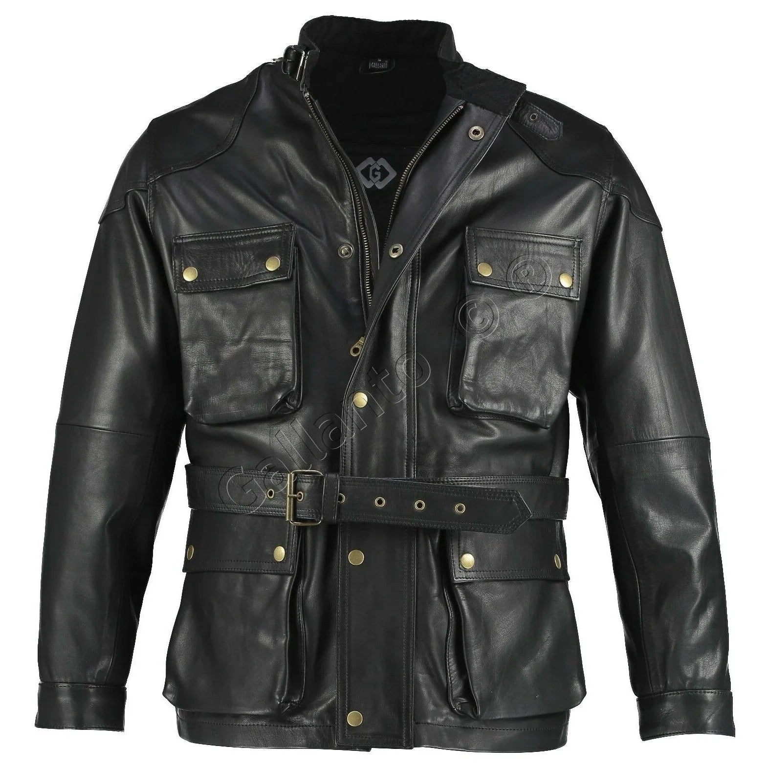 Men's Premium Brown Benjamin Button Long Leather Jacket -