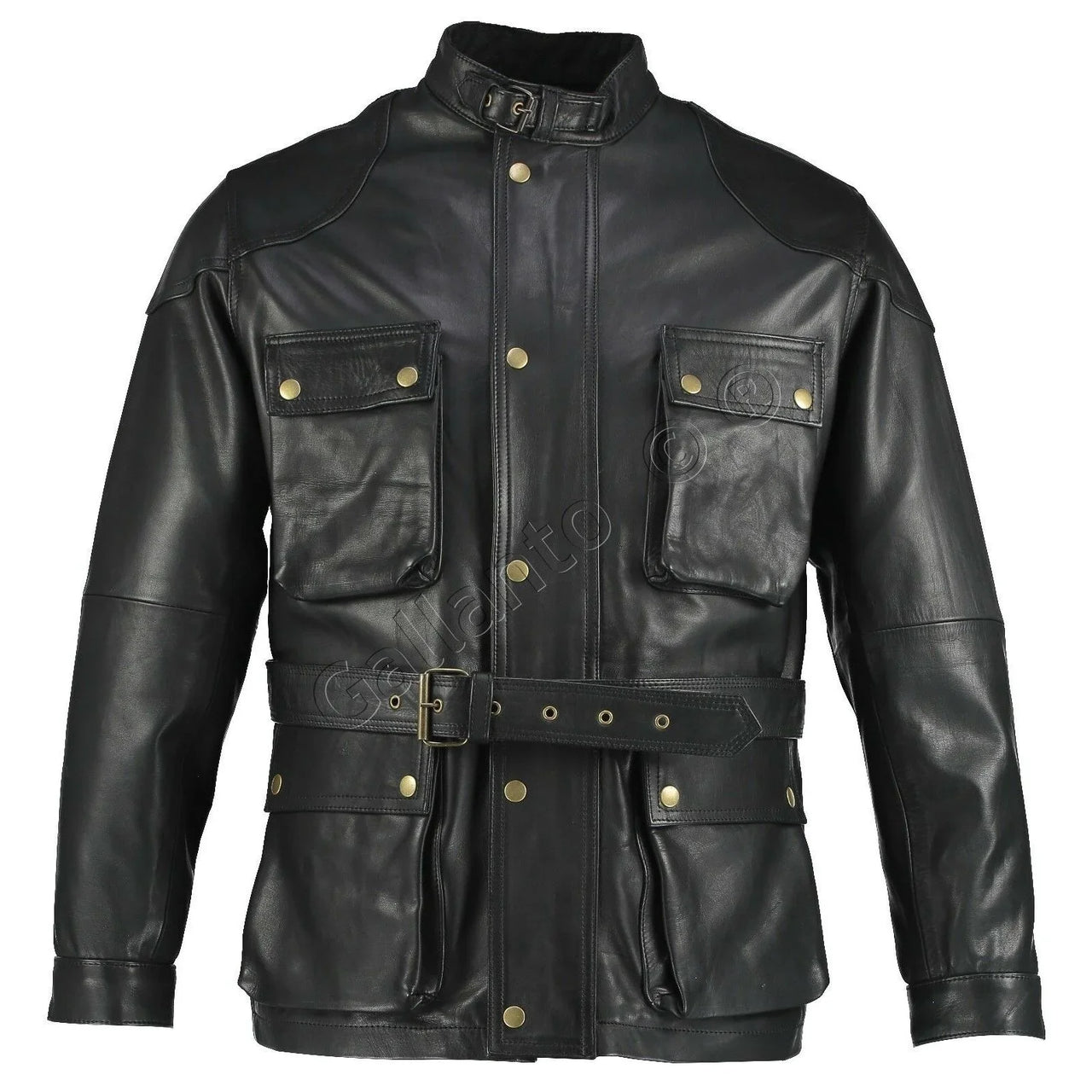 Men's Premium Brown Benjamin Button Long Leather Jacket -