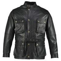 Men's Premium Brown Benjamin Button Long Leather Jacket -