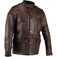 Men's Premium Brown Benjamin Button Long Leather Jacket -