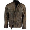 Men's Premium Brown Benjamin Button Long Leather Jacket -