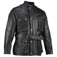 Men's Premium Brown Benjamin Button Long Leather Jacket -