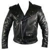 Men's Premium Leather Black Embossed Eagle Motorcycle Jacket -
