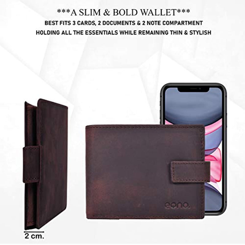 Mens RFID Protected Slim Purse Wallet with Coin Pocket -