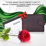 Mens RFID Protected Slim Purse Wallet with Coin Pocket -