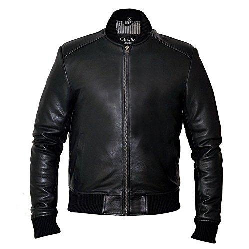 Mens Sand Style Bomber Leather Jacket -