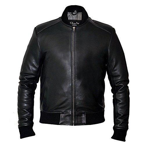 Mens Sand Style Bomber Leather Jacket -