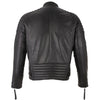 Mens Slim Fit Retro Style Biker Black Leather Jacket - Ivar -