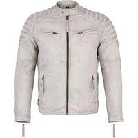 Mens Slim Fit Retro Style Zipped Biker Jacket Real Washed Leather Tan, Vintage Brown & Red -