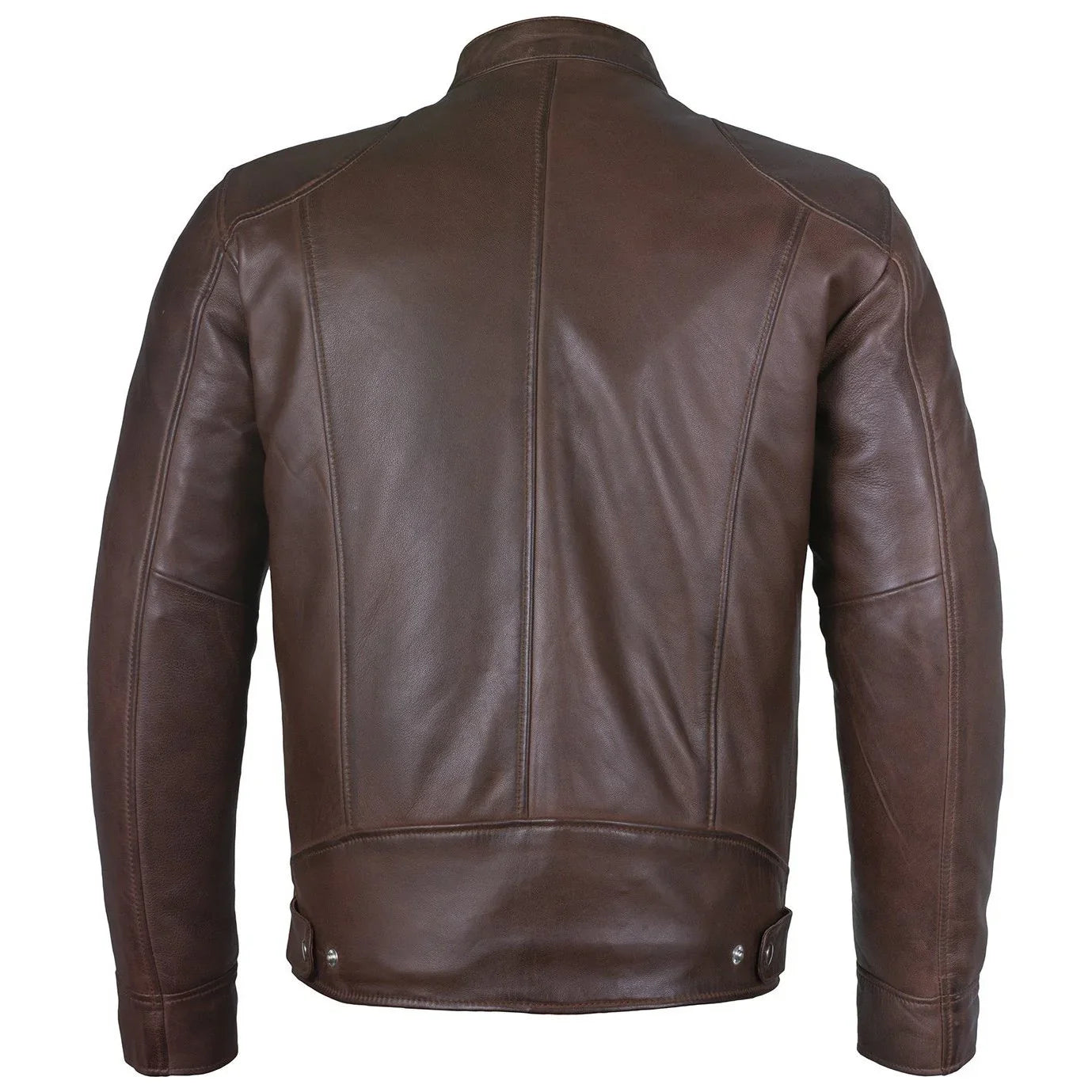 men's slim fit sword cafe racer brown soft leather jacket -
