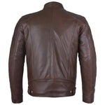 Men's Slim Fit Sword Cafe Racer Brown Soft Leather Jacket -