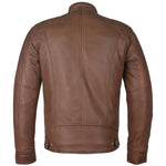 Men's Slim Fit Sword Cafe Racer Tan Soft Leather Jacket -