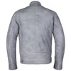 Men's Slim Fit Sword Cafe Racer White Soft Leather Jacket -