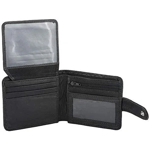 mens slim rfid protected genuine leather card holder wallet with gift box -