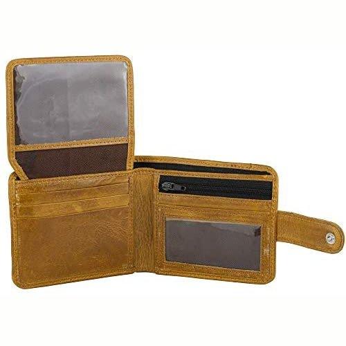 mens slim rfid protected genuine leather card holder wallet with gift box -