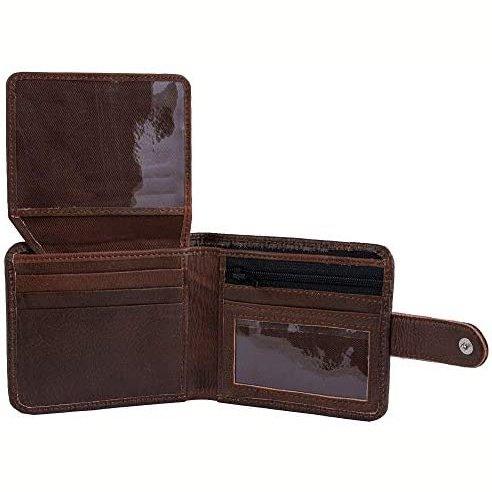 mens slim rfid protected genuine leather card holder wallet with gift box -