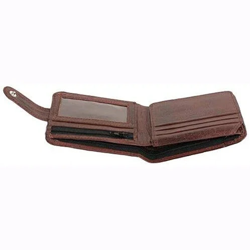mens slim rfid protected genuine leather card holder wallet with gift box -