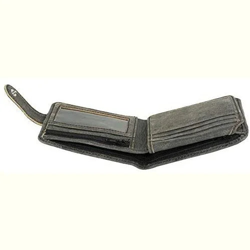 mens slim rfid protected genuine leather card holder wallet with gift box -