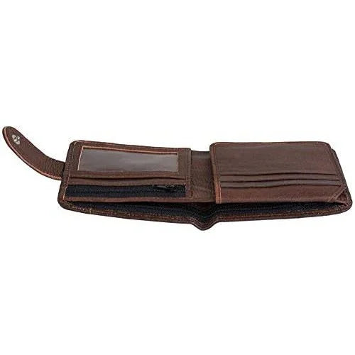 mens slim rfid protected genuine leather card holder wallet with gift box -