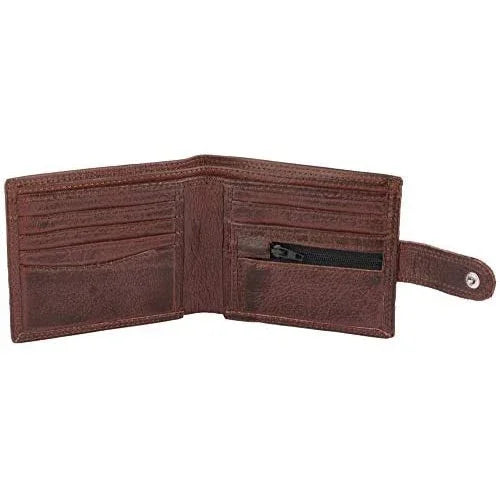 mens smart bifold wallets rfid protected genuine leather with coin pockets -