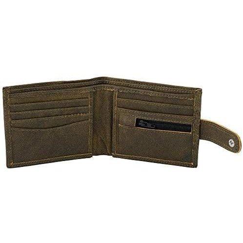 mens smart bifold wallets rfid protected genuine leather with coin pockets -