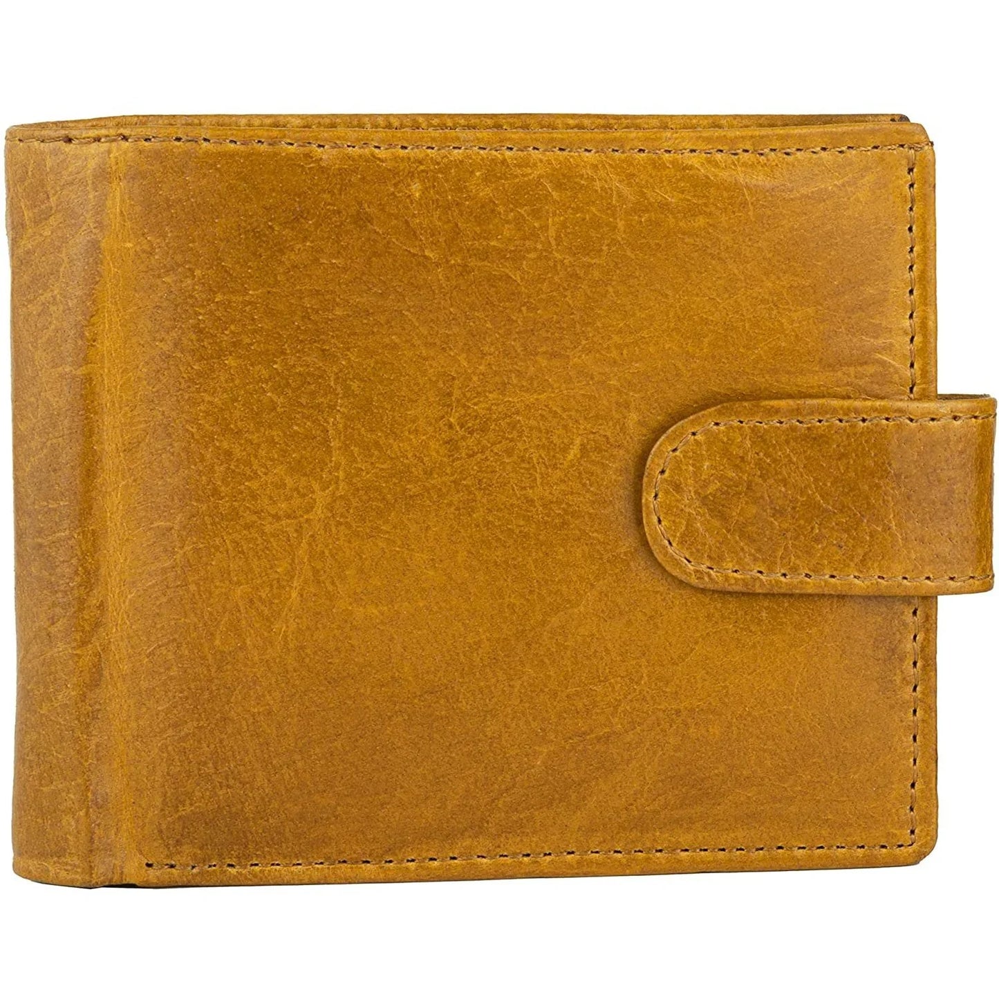 mens smart bifold wallets rfid protected genuine leather with coin pockets -