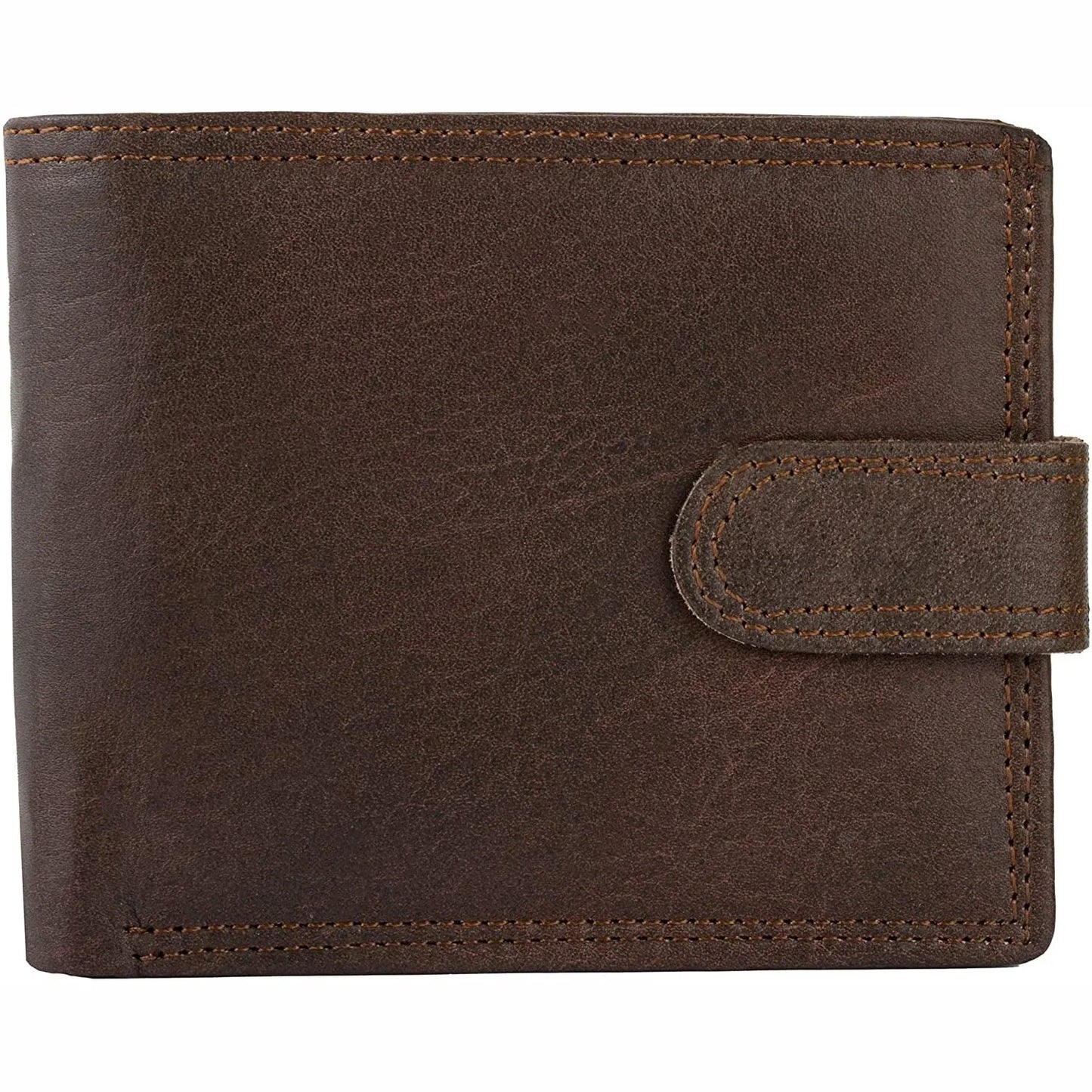 mens smart bifold wallets rfid protected genuine leather with coin pockets -