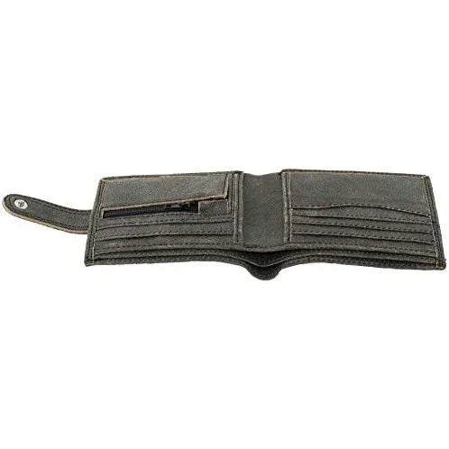 mens smart bifold wallets rfid protected genuine leather with coin pockets -