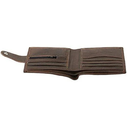 mens smart bifold wallets rfid protected genuine leather with coin pockets -
