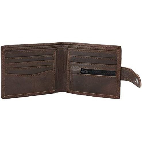 Mens Smart Bifold Wallets RFID Protected Genuine Leather with Coin Pockets -
