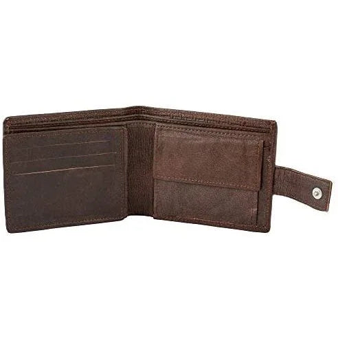 mens smart trifold wallets rfid protected genuine leather with coin pockets, card holder with gift box -