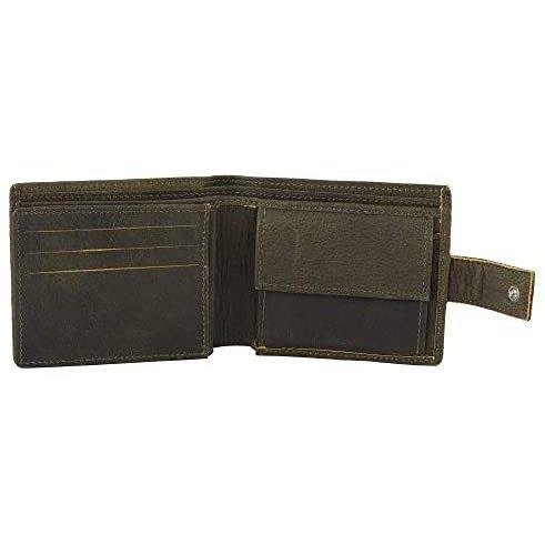 mens smart trifold wallets rfid protected genuine leather with coin pockets, card holder with gift box -
