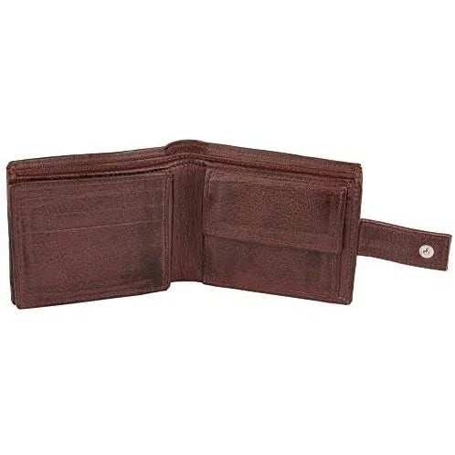 mens smart trifold wallets rfid protected genuine leather with coin pockets, card holder with gift box -
