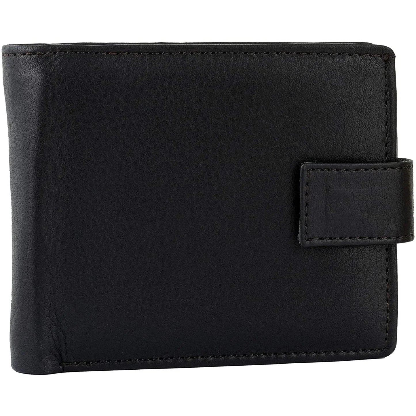 mens smart trifold wallets rfid protected genuine leather with coin pockets, card holder with gift box -