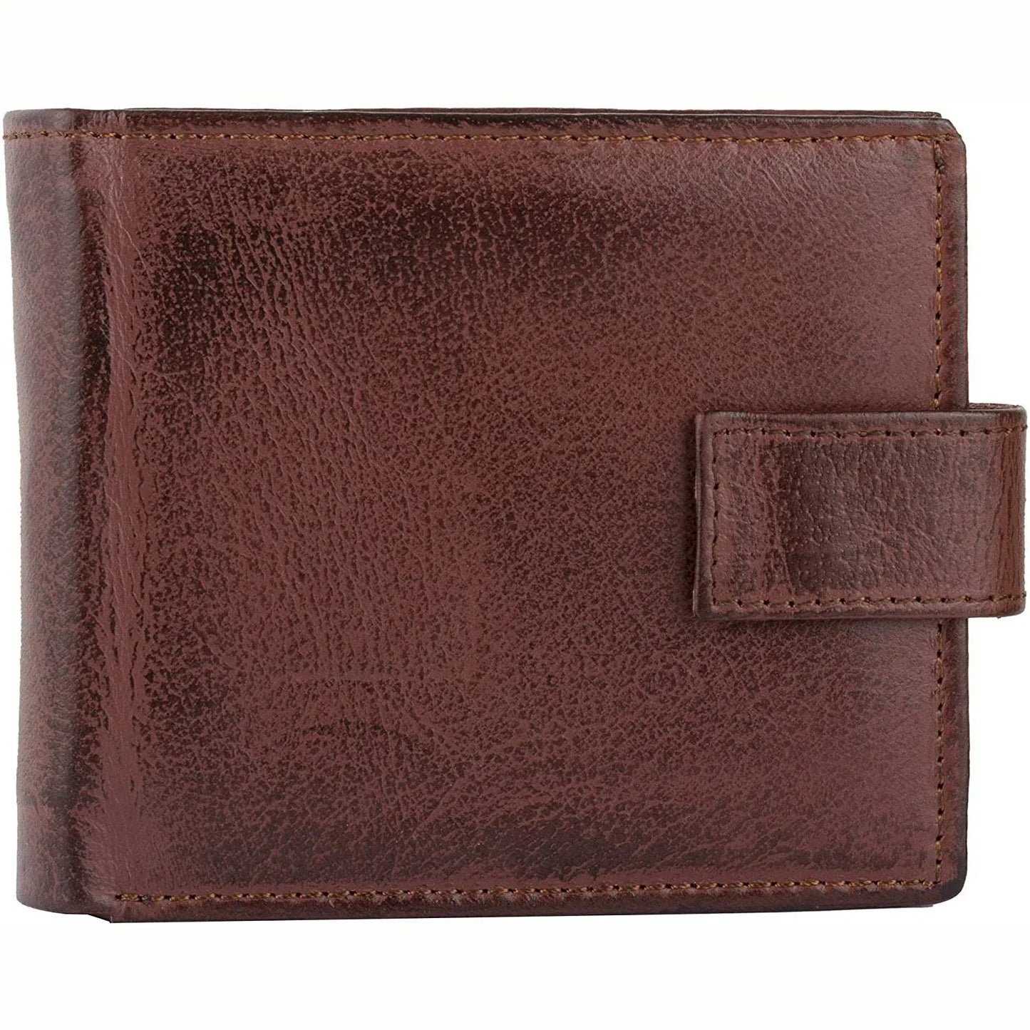 mens smart trifold wallets rfid protected genuine leather with coin pockets, card holder with gift box -