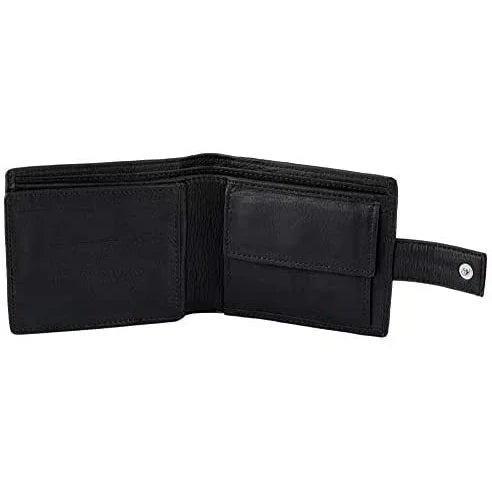 mens smart trifold wallets rfid protected genuine leather with coin pockets, card holder with gift box -