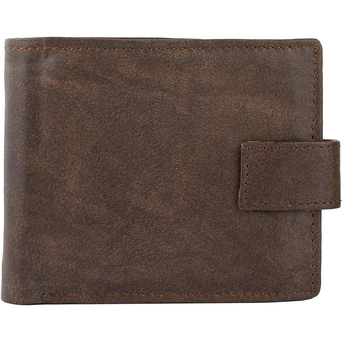 mens smart trifold wallets rfid protected genuine leather with coin pockets, card holder with gift box -