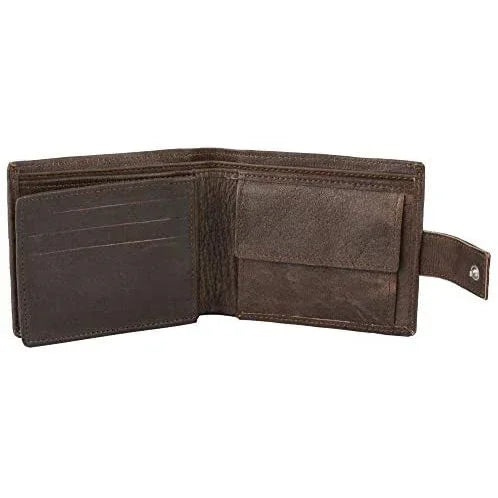 mens smart trifold wallets rfid protected genuine leather with coin pockets, card holder with gift box -