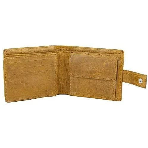 mens smart trifold wallets rfid protected genuine leather with coin pockets, card holder with gift box -