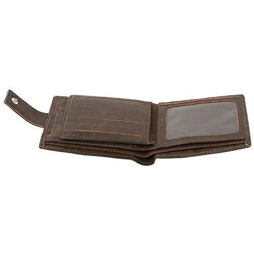 mens smart trifold wallets rfid protected genuine leather with coin pockets, card holder with gift box -