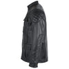 Mens Soft Black Leather Biker Long Jacket - Three Quarter Jackets -