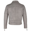 Mens Soltau Diamond Biker Style Grey Leather Jacket -