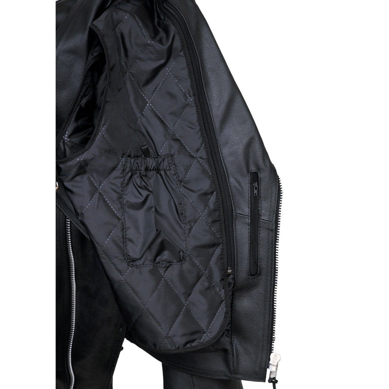 Mens Split Cowhide Brando Belted Biker Jacket -