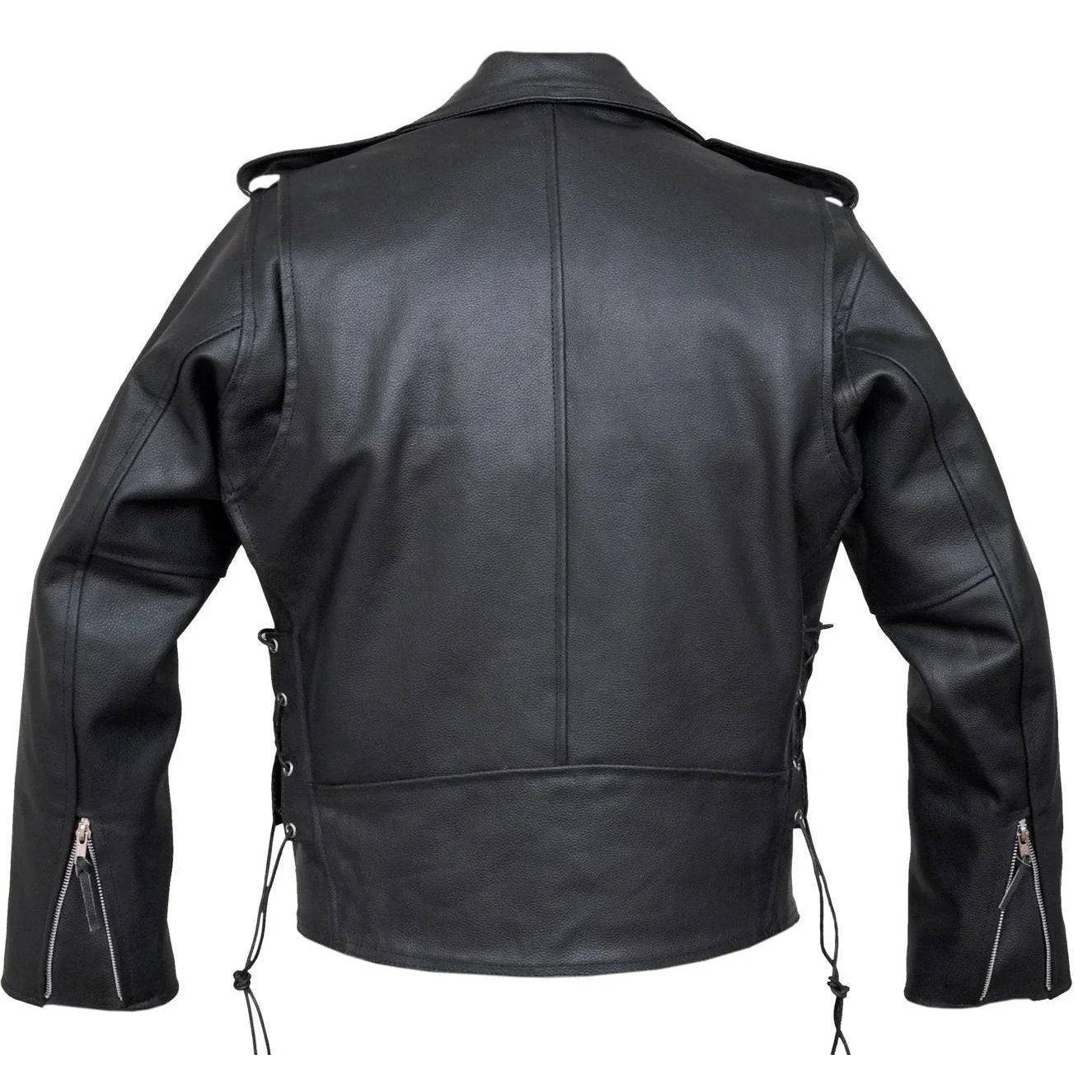 Mens Split Cowhide Brando Belted Biker Jacket -