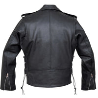 Mens Split Cowhide Brando Belted Biker Jacket -