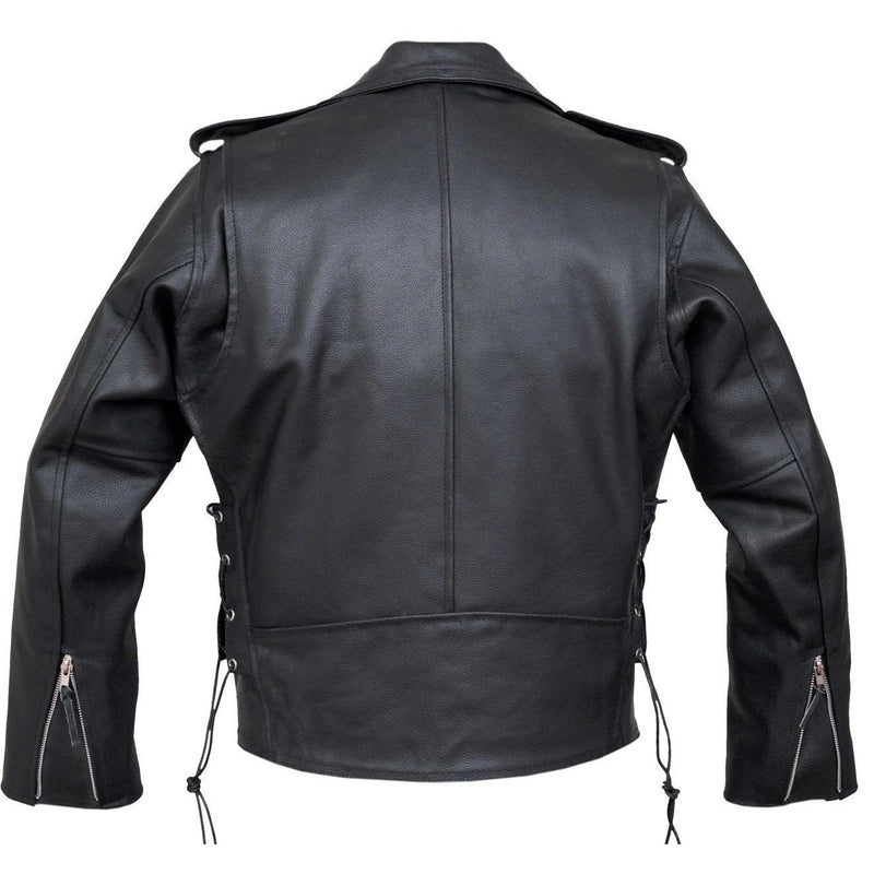 Mens Split Cowhide Brando Belted Biker Jacket -