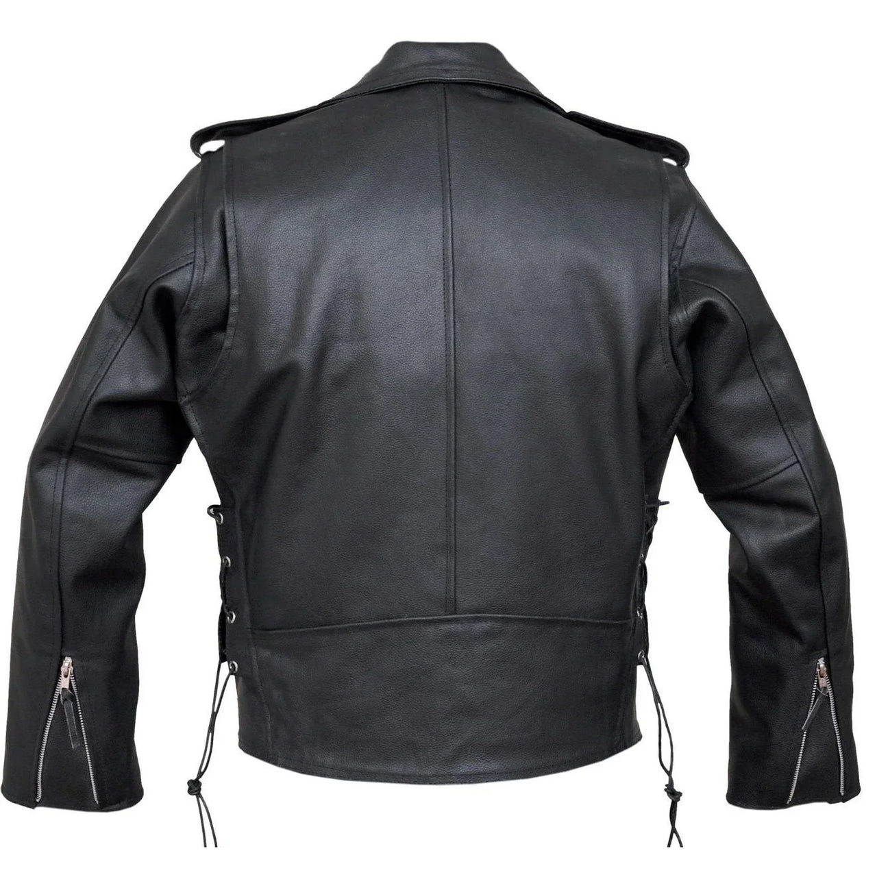 Mens Split Cowhide Brando Belted Biker Jacket -