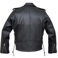 Mens Split Cowhide Brando Belted Biker Jacket -