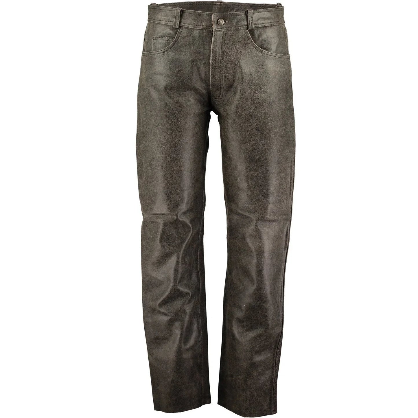 men's stonewash distressed vintage leather pants trousers -