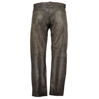 Men's Stonewash Distressed Vintage Leather Pants Trousers -